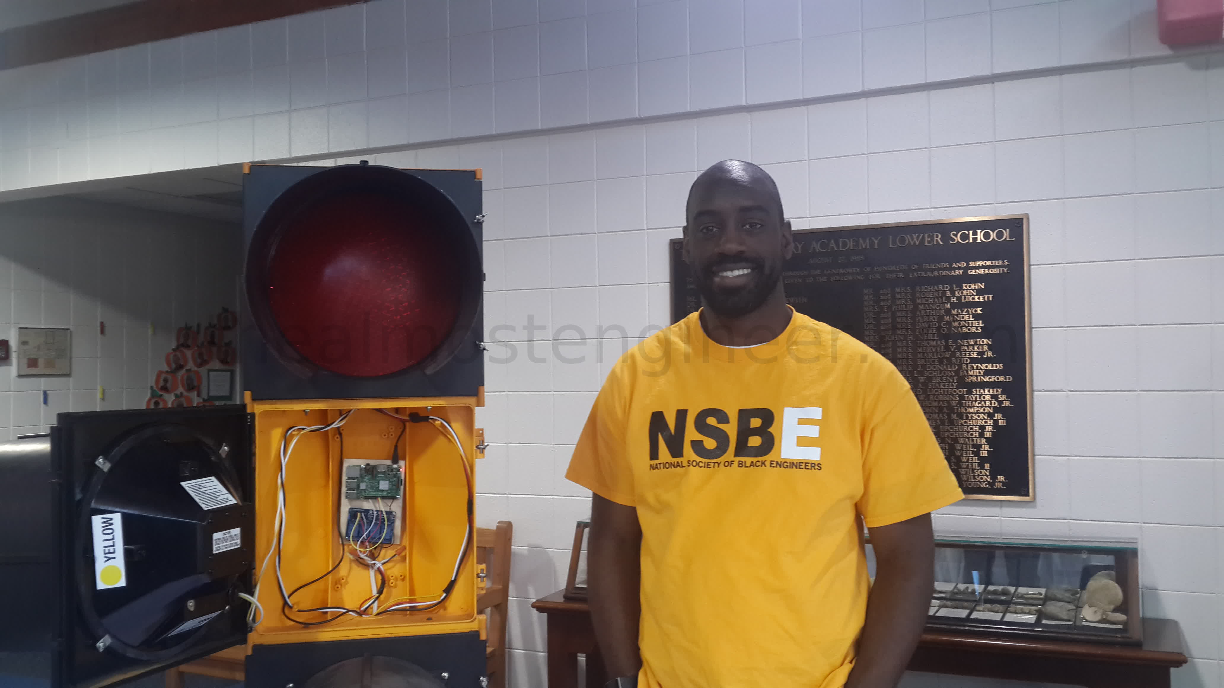 Kenny with traffic light